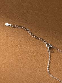 1 件精美 S925 纯银心形流苏项链，精致简约设计锁骨链，适合女性的派对/生日礼物