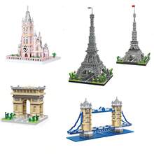 1500pcs London Bridge/1700pcs Arc De Triomphe/3502pcs Eiffel Tower/1298pcs Eiffel Tower Construction Building Block Toy Sets, Creative World Famous Landmark Series Adult Difficult Desktop Decorative Particle Model Kits, DIY Assembling Gifts For Friends And Lovers - Multicolor - View 12