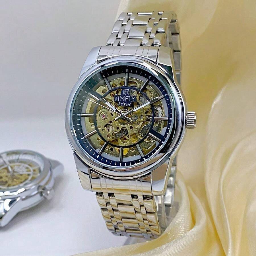 TIMELY RAIN Men's Fully Automatic Mechanical Watch Waterproof Fashion - Black - View 1