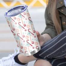 Bộ 1 sản phẩm Giáng sinh, Cốc du lịch cách nhiệt chân không hai lớp 20oz có nắp, Cốc cà phê, Cốc thủy tinh, Quà tặng ngày lễ cho bạn bè, Giữ đồ uống nóng và lạnh, Có thể tái sử dụng, Thích hợp sử dụng trong nhà và ngoài trời - Nhiều màu - Xem 2