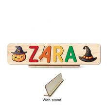 Halloween Puzzle,Baby Name Puzzle,Halloween Wooden Puzzles For Toddler,3D Alphabet Jigsaw Toy,Wooden Alphabet Puzzle,Halloween Gifts,Personalized Name Puzzle,Dustomized Wooden Puzzle Toy,Early Learning Toys For Baby Boy Or Baby Girl,Wooden Puzzle,First 1st Brirthday Gifts,Personalized Gifts,Birthday Gift,Anniversary Gift,Building BloDks Gift Set(With Stand) - With Stand - View 20