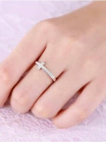 1 pièce Bague en argent sterling 925 classique avec zircone cubique, bijou de mariage pour femmes, bijoux de qualité