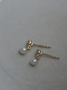 1 Pair Vintage S925 Silver Zirconia & Pearl Stud Earrings, Dainty Jewelry Accessories For Women, Suitable For Daily Wear, Travel, Friendship Memorial, Birthday Gift