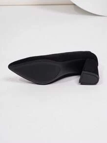 Scarpe da donna a punta tonda semplici con tacco alto spesso in  versatili per la moda quotidiana, in più colori