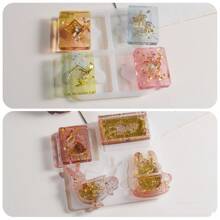 1pc 4-In-1 Playing Card Pendant Silicone Mold, DIY Resin Crystal Epoxy Jewelry Making Mold