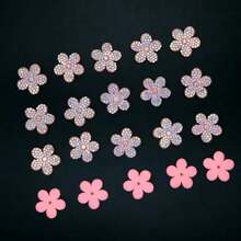 20pcs Rhinestone Applique Flower Patch Patches Suitable For Bags Hats Clothes DIY Accessories Decoration Hand Sewn