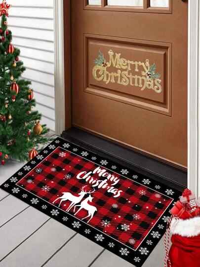Doormat Holiday Door Mat Winter Snowflake Indoor/Outdoor Welcome Mat Floor Doormat For Home Decoration Rug Entryway Front Porch Decor, Decoration For Home 2024 Gift New Year 2025 Birthday Christmas Decorations Room Decor Christmas