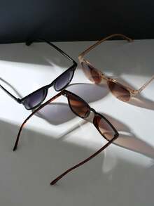 3pairs Women Tortoiseshell Frame Eyeglasses Travel Accessories - Multicolor - View 4