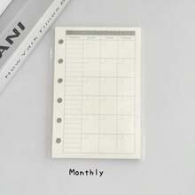 A7 透明活页夹笔记本，月度/点/网格/线活页夹日记本，A7 DIY 环形日记本手册 - 無色 - 查看 12