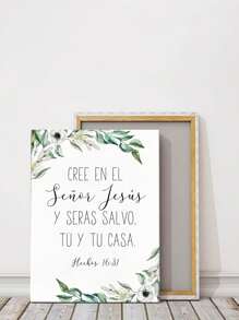 1 tấm áp phích nghệ thuật treo tường bằng vải canvas Trích dẫn tôn giáo của Tây Ban Nha với điểm nhấn là hoa, được tăng cường bằng khung gỗ chắc chắn, hoàn hảo để thêm nét tâm linh và thanh lịch cho bất kỳ không gian nào, sẵn sàng để treo, có khung tùy chọn - Nhiều màu - Xem 2