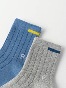 10 Pairs Boys Sports Socks, Ankle Length, Solid Color, Breathable, Fall Winter New Collection - Multicolor - View 2