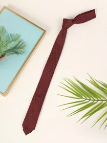 1 件男士 2.4 英寸红白圆点商务/正式婚礼领带，韩式，涤纶提花面料，全年万圣节休闲使用 - 紅白色 - 查看 2