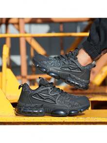 Men's Lightweight Indestructible Work Shoes Cushioned Rubber Sole Black Outdoor Safety Shoes For Garden Construction Driver Anti-Smashing Stab Sports Steel Toe Sneakers - Black - View 10