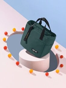 1 件大容量多色纯色午餐袋、可爱便携式午餐盒手提包、多功能隔热便当袋、隔热冷藏袋、多功能冷热隔热午餐手提包、食物储存袋、学生返校午餐袋、通勤办公室午餐袋、户外野餐、旅行必备、顶部手柄便携式午餐袋秋冬隔热午餐袋、秋季家居必需品、夏季户外食物袋、野餐露营袋 - 綠色 - 查看 3