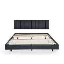 Anwick Queen Floating Bed Frame With Wall Mounted Headboard Modern Low Profile Platform Bed Frame Queen Size Faux Leather Upholstered Platform Bed Frame,No Box Spring Needed