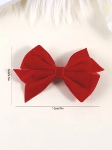2 peças Laços de cabelo de veludo para meninas Laço vermelho Clipes de jacaré Pequenos laços de veludo lisos Outono Inverno Grampos de cabelo Laços de rabo de cavalo Grampos Acessórios de cabelo para meninas