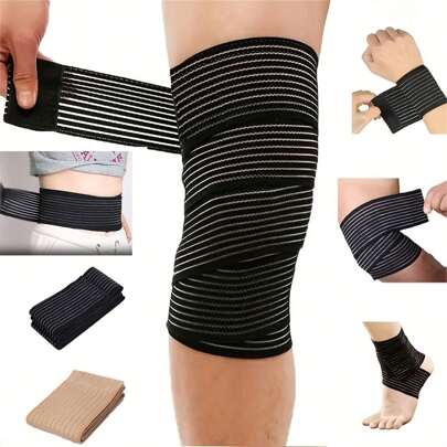 1 件，多尺寸弹性自粘绷带，适用于膝盖、手腕、脚踝、腰部，完美的运动护具，适用于户外运动、跑步、羽毛球、篮球、登山等健身房配件销售运动胶带