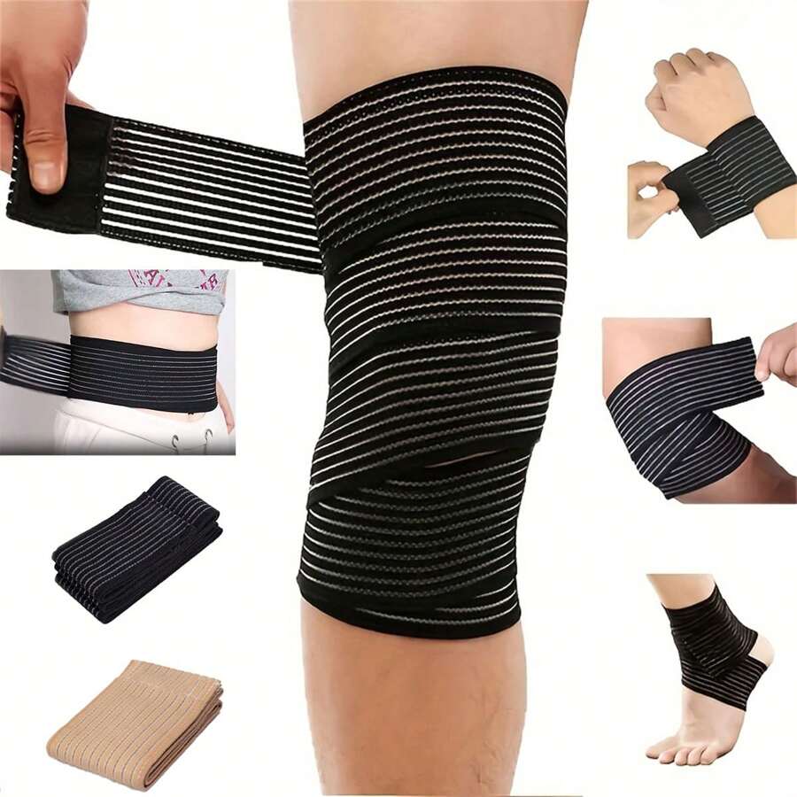 1 件，多尺寸弹性自粘绷带，适用于膝盖、手腕、脚踝、腰部，完美的运动护具，适用于户外运动、跑步、羽毛球、篮球、登山等健身房配件销售运动胶带