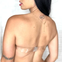 Silicone Strap Bra With Cup Invisible Lingerie Discreet Removable Strap Women's - 米色 - 查看 2