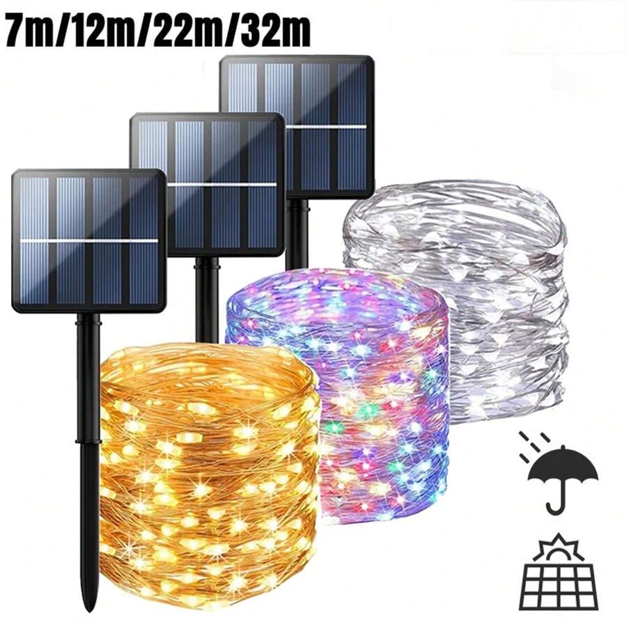 Jeannette LED Solar Light Copper Wire Waterproof Solar Led Fairy Tale Light String Outdoor Courtyard Garden Led Light String Decoration Suitable For Holiday Party Decoration Weddings Christmas Yard Patio - Multicolor - View 1