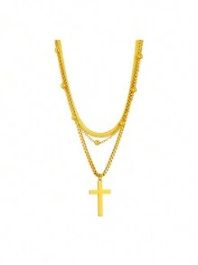 1 件不锈钢多层吊坠，时尚百搭的小众珠宝，适合日常佩戴