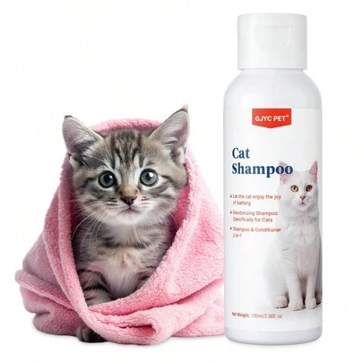 PETSIN Cat Shampoo & Conditioner 3.38 Fl Oz - Gentle Formula For A Luxurious Clean, Detangles, Nourishes, 2-In-1 For Your Feline Friend's Soft & Healthy Coat