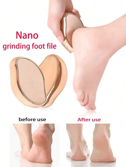 1 件装纳米玻璃足锉、老茧去除器、足部磨砂器，用于去除死皮、家庭足部护理工具、包、收纳袋、收纳盒