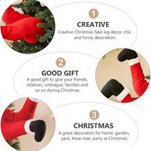 1pc Christmas Legs Tree Decoration - Christmas Tree Decoration Fabric Legs Stuck Christmas Tree Topper Garland Decoration Posable Fabric Legs For Tree Ornament Party Decoration Best Gifts Christmas Decorations Winter Room Decor - Multicolor - View 4