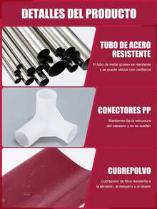 CasaBella Six-Layer High-Capacity Double Metal Frame Shoe Rack With Cover, Dust Cover And Plastic Connectors, Which Can Store 36 Pairs Of Shoes - Burgundy - View 6