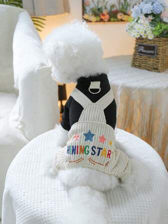 1 pieza Ropa para mascotas, Ropa para perros/gatos, Adecuado para perros pequeños como Poodle, Chihuahua, Yorkie, Pantalones de tirantes con estampado de cielo estrellado lindo