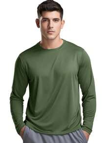 男士休闲圆领长袖 T 恤，多种颜色可选