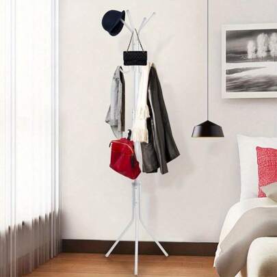 Coat Stand With 12 Hooks Clothes Rack 3 Tier Freestanding Metal Hanger Coat Rack Stand Hat Handbag Jacket Umbrella Hanging Organiser For Homes Office Entryway Hallway White Room Decor Home Decor Fall Decor Bedroom Decor