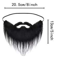 1pc Halloween Costume Party Prop Black Fake Beard, Stage Performance Cosplay Mustache Funny Prank Accessories - Black - View 6