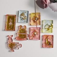 1pc 4-In-1 Playing Card Pendant Silicone Mold, DIY Resin Crystal Epoxy Jewelry Making Mold