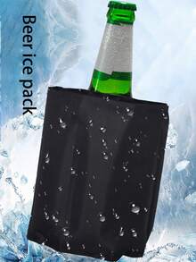 1 件带凝胶冰袋的葡萄酒冷却器套，便携式尼龙葡萄酒冷却器袋，可重复使用的饮料冷却架，用于啤酒、香槟、野餐和酒吧工具，适用于户外、露营 - 彩色 - 查看 3