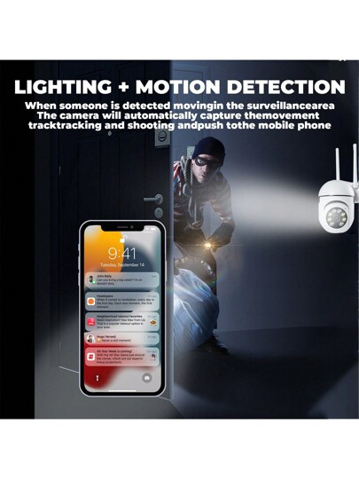 8MP/5MP 1080P HD, Dual 2.4G+5G/2.4G WiFi Optional, Outdoor/Indoor Security Camera, Wireless Surveillance PTZ Slimme Monitoring Camera Auto Tracking, Alarm, Night Vision, Floodlight AI Motion, 350° Horizontal 90° Vertical Rotation Home view 5