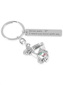 Personalized Custimized Drive Key Chains With Bar Pendant Stainless Steel Keychain Motorcycle, Car, Scooter, Aircraft, Truck, Steering Wheel, Compass Transportation Keychains BF Gift Husband