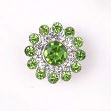 50 Stücke/Packung, Silber Basis, 14MM runde Blumen-Kristallnieten, funkelnde Strass-Verzierungen zum Aufkleben oder Aufnähen für Kleidung, Taschen, Schuhe