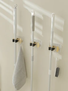 Punch-Free Mop Rack Mop Hook Wall-Mounted Mop And Broom Storage Clip Mop Rack Bathroom Kitchen Garden Multi-Function Tool Rack - Multicolor - View 1