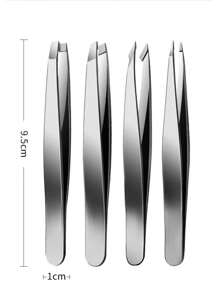 4pcs/Set High Precision Eyebrow Tweezers Stainless Steel Eyebrow Hair Removal Tool Kit - Multicolor - View 9