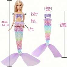 Juego de vestir de muñeca princesa de cuento de hadas - 1/8 piezas, incluye vestido y accesorios, apto para muñecas de moda de 11.5", regalo de cumpleaños para niñas (muñeca no incluida) - Multicolor - Ver 16