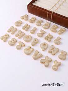 A-Z CZ Zirconia Letter Pendant Necklace, Unisex Punk Style Initial Necklace, Stainless Steel Fashionable Hip-Hop Jewelry - Yellow Gold - View 5