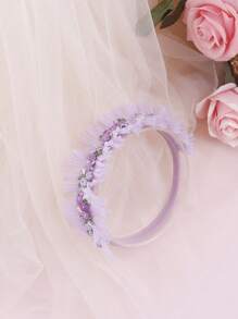 3 chiếc nơ tím, bướm và hoa nhiều màu trang trí băng đô ren cho bé yêu ngày lễ tình nhân - Màu Lilac Tím - Xem 7