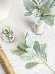 قطعة واحدة من سيقان أذن الخروف الصناعية المخملية، نبات اصطناعي مزيف، أوراق أذن الأرنب المزيفة للزينة المنزلية والزفاف وأعمال الحرف اليدوية وترتيبات الزهور الاصطناعية والنباتات المزيفة وديكور الخريف والغرفة والمكتب والحديقة وهدايا عيد الميلاد والتخرج - متعدد الألوان - مشاهدة 7