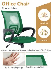 DOPINMIN Ergonomic Office Chair Desk Chair Mesh Computer Chair Task Rolling Swivel Chair Back Support Modern Executive Adjustable Chair - Green - View 3