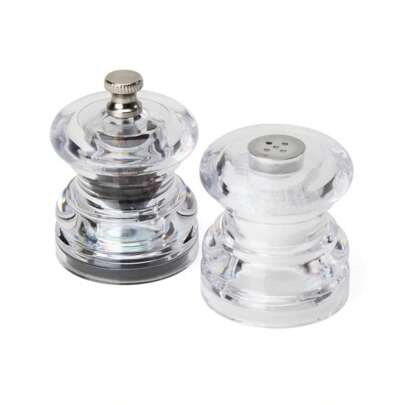 Set de Acrílico Molino Pimienta y Salero Olde Thompson Juego Elegante de Mesa Cocina Moledor Manual para Sal y Pimienta Accesorio Comedor Para Cocinar Cristal Resistente y Fácil de Usar