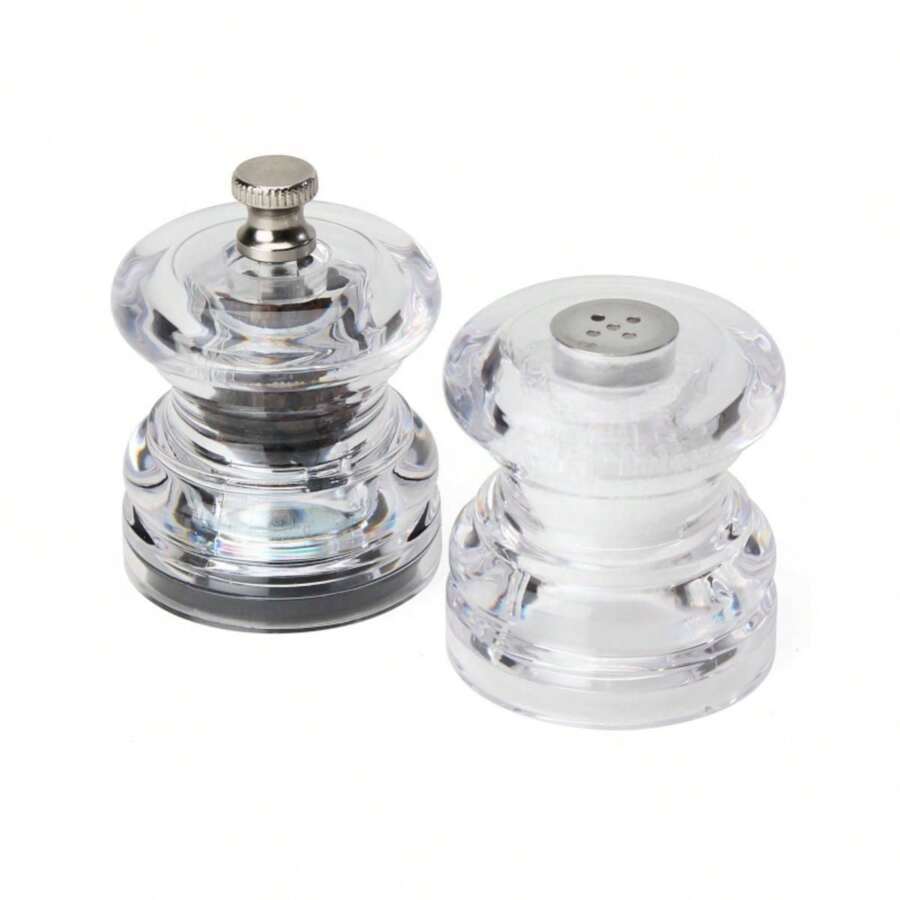 Set de Acrílico Molino Pimienta y Salero Olde Thompson Juego Elegante de Mesa Cocina Moledor Manual para Sal y Pimienta Accesorio Comedor Para Cocinar Cristal Resistente y Fácil de Usar - Blanco - Ver 1