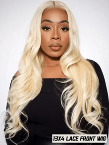 613 Lace Front Wig Human Hair 13x4 Blonde Lace Front Wigs Human Hair 200% Density Body Wave 613 Frontal Wig Pre Plucked With Baby Hair (24inch, 613 13X4 Body) - S613 - 查看 3