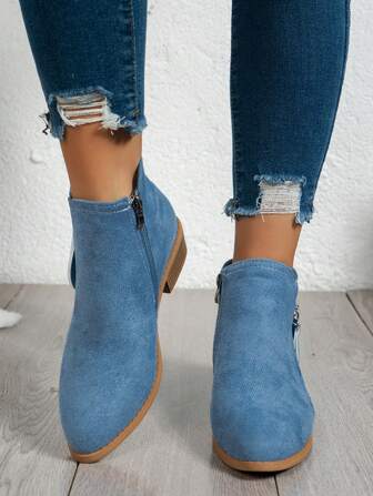 New Arrival High Heel Women's Short Boots, Fashion Casual Thick Bottom Women's Shoes, Winter Warm Ankle Boots Anti-Skid Women's Boots