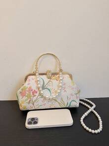 Túi xách vải Jacquard trang trí hoa giả ngọc trai thời trang cho nữ Túi buổi tối Túi cầm tay Túi đeo vai Túi đeo chéo có dây đeo vai ngọc trai giả Túi xách kiểu dáng đơn giản chất lượng tốt Hoàn hảo cho tiệc tùng, đám cưới, vũ hội, tiệc tối/tiệc, kết hợp với váy cưới, váy trang trọng, váy vũ hội, váy sinh nhật Quà tặng Ngày của Mẹ - Màu be - Xem 8